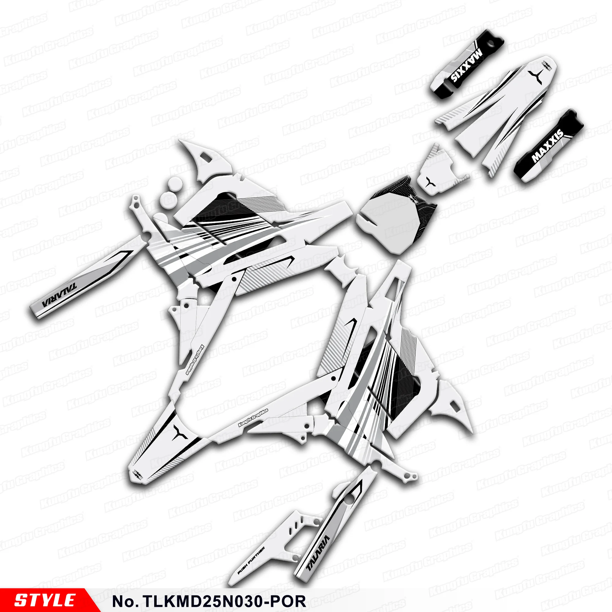 

JY RACING MX Stickers Enduro Adhesive Decals for TALARIA KOMODO, Restyled, Style No.TLKMD25N030-POR