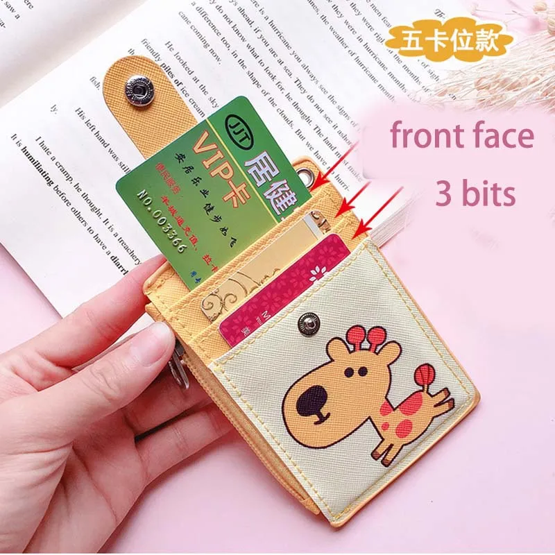 Women Men 5 Bits Shaped Business Named Card Holder Identity Lanyard PU Neck Strap Card Bus ID IC Holders With Coin Purse