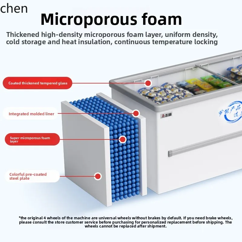 HTT Chigo Freezer Frozen Horizontal Glass Display Refrigerated Island Cabinet Supermarket Large Capacity Ice Cream Cabinet