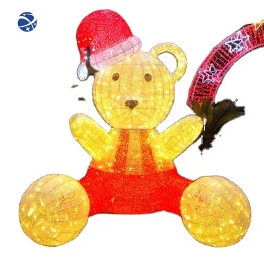 

Christmas Holiday Outdoor Lighting Decoration Giant LED Christmas Teddy Bear Lights For Street Shopping Mall Decoration