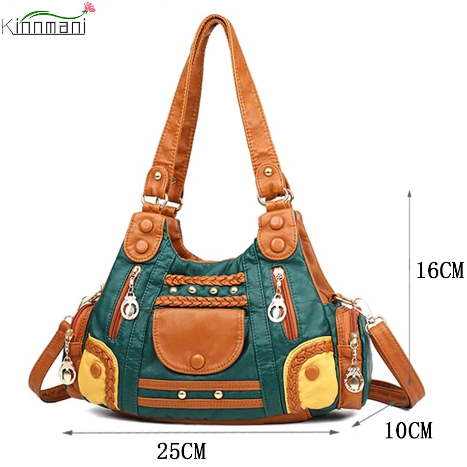 Women Spliced Sheepskin Bag womens Luxury Handbags High Quality Leather Tote Bag Crossbody Shoulder Bag for Women bag Sac A Main