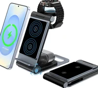 Base de Carga Inalámbrica 3 en 1 Plegable para Samsung S25 Ultra S24 S23 S22 Z Flip Z Fold 7 6 5 4 3