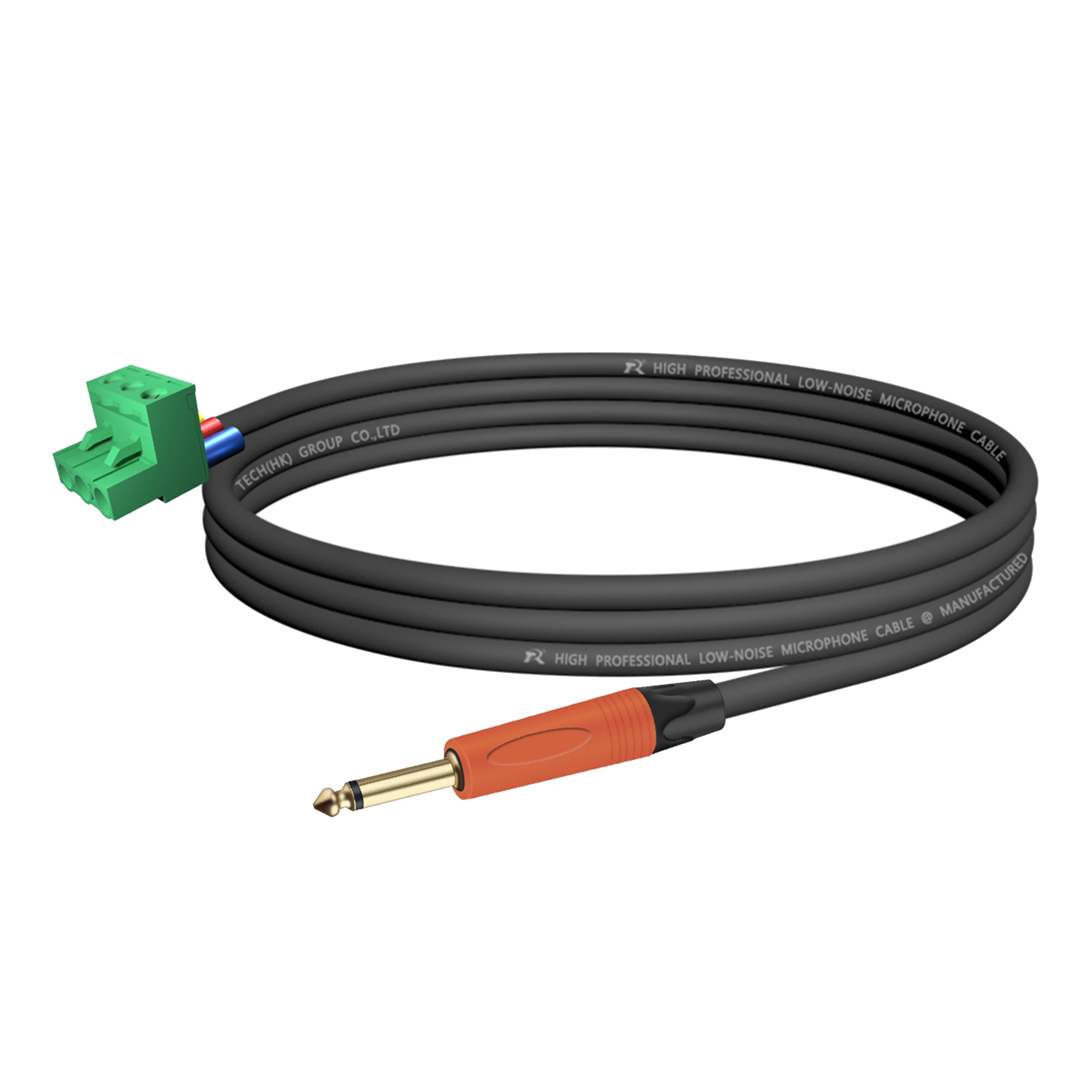 6,5mm TS zu PHX3M NBKF/2EDG-5.08 3-poliger PCB-Schraubklemmenadapter, 1/4" TS Mono Stecker, für Kopfhörer, Lautsprecher – Detail 7
