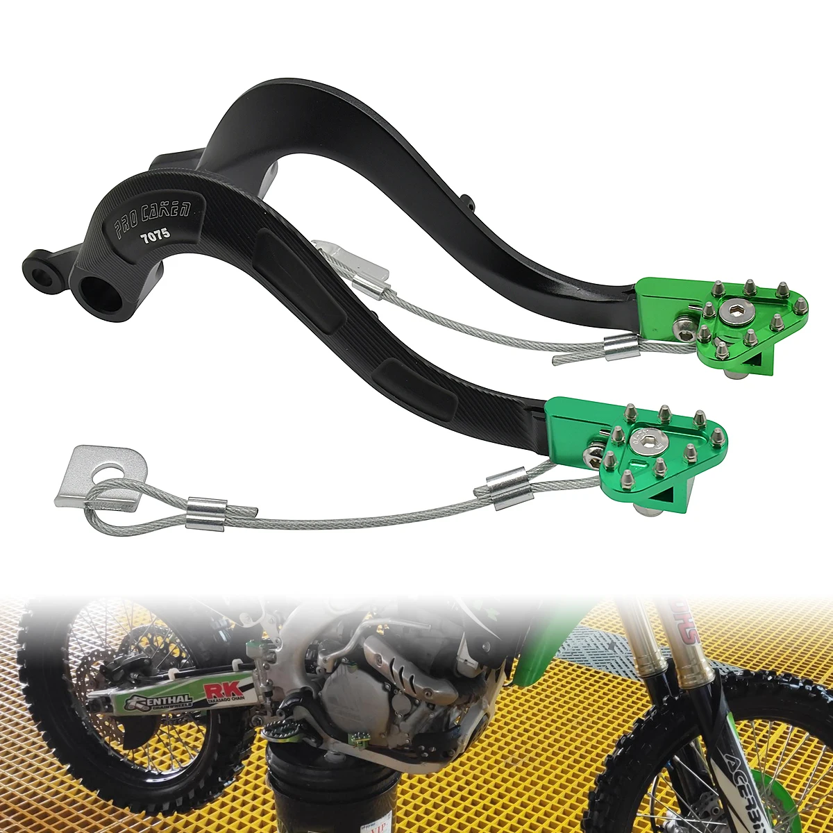 

Motocross Green CNC Rear Foot Brake Lever Pedal For KAWASAKI KX250 KX250F KX 250 250F 2004-2019 2020 Enduro Dirt Pit Bike