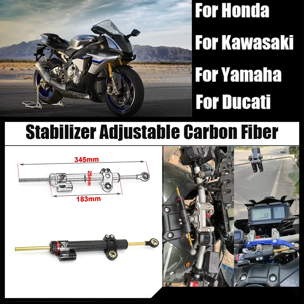 

Motorcycle Adjustable Damper Steering Stabiliz 252mm 345mm steering stabilizer for Honda Kawasaki Yamaha Ducati Z1000 CBR650R