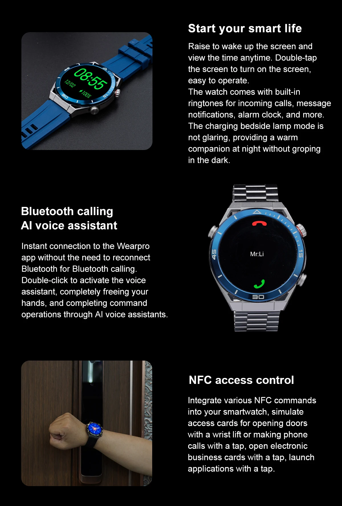 Vwar Ultra Mate Business Smart Watch Men Bluetooth Call Compass 100+ Sport Modes Smartwatch Waterproof Watches for Huawei IOS