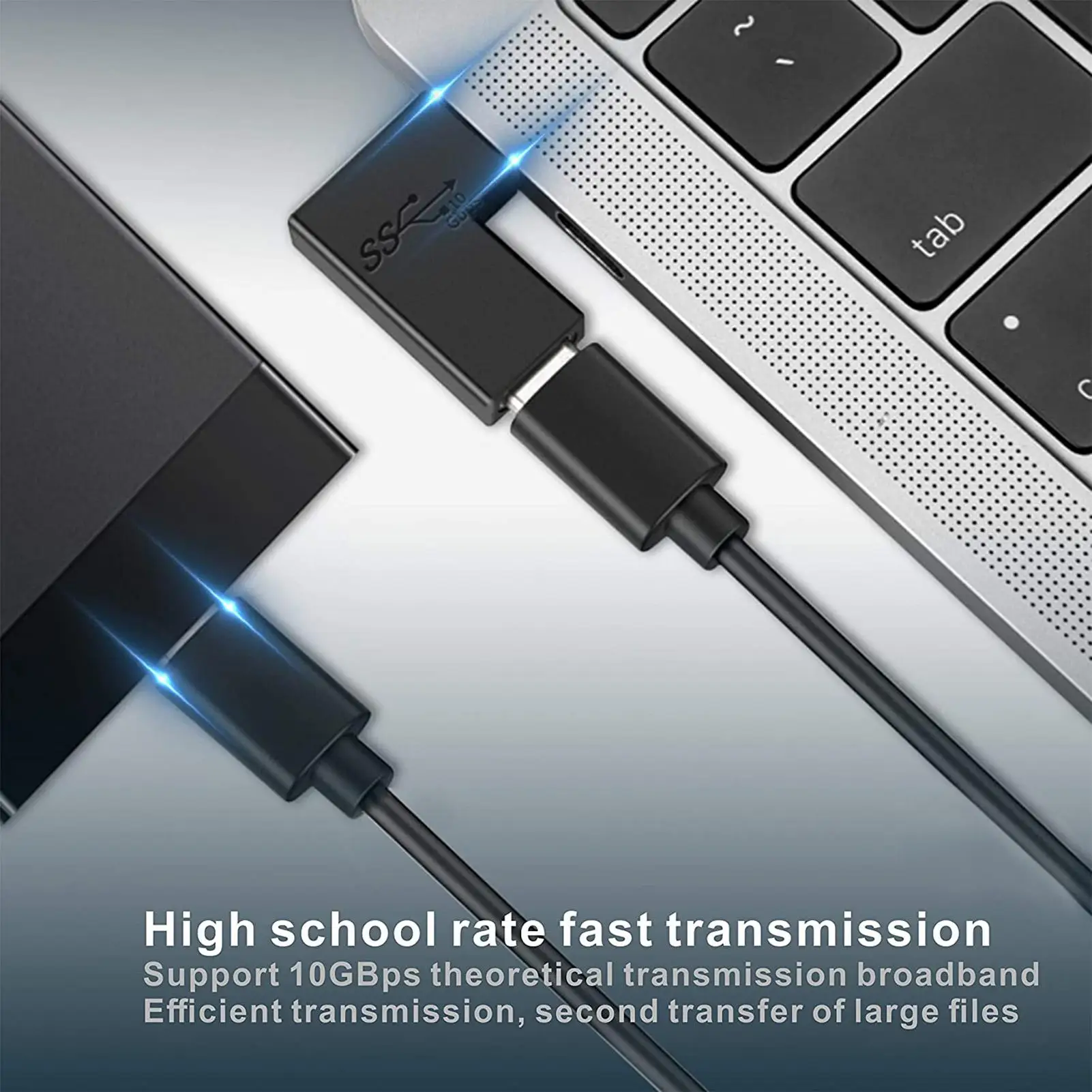 Type C Female Extender 90-Degree 10Gbps Extention Data Transfer Adapter Coupler Plug And Play For Electronic Device Connecting