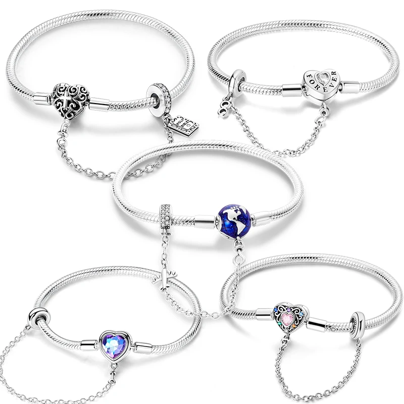 

Новый браслет-цепочка в форме сердца в виде змеи для женщин, браслет-цепочка с сердечком и крестом, украшение, браслет, аксессуары, ювелирные изделия, подарок