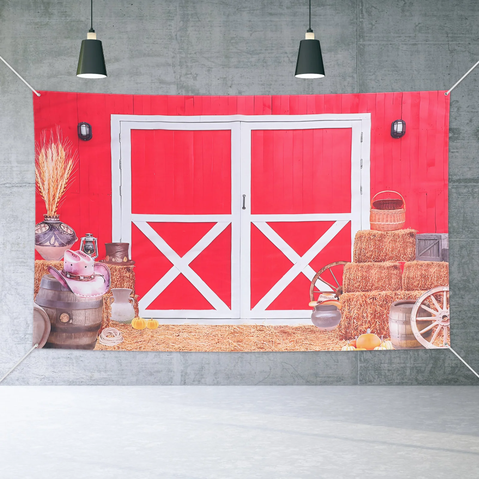 

180x120cm Rustic Cowboy Backdrop Western Theme Birthday Decoration Photo Booth Farmhouse Barn Door Background Banner