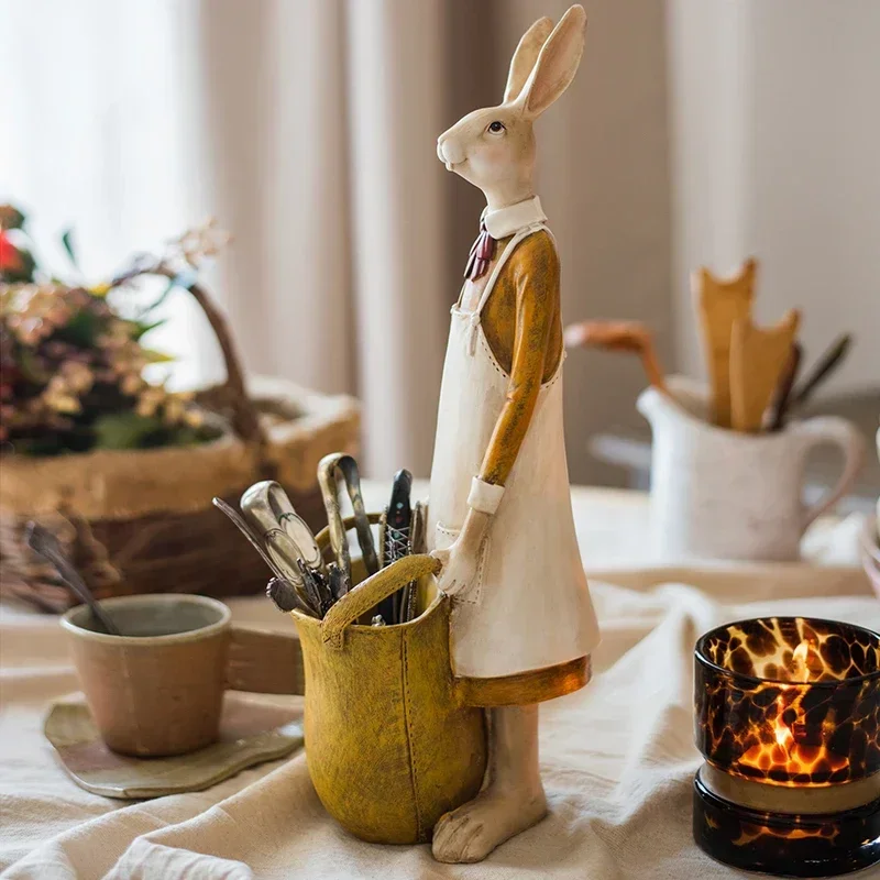 Rabbit decorative storage bottle tableware tabletop ornament pen holder chopstick holder