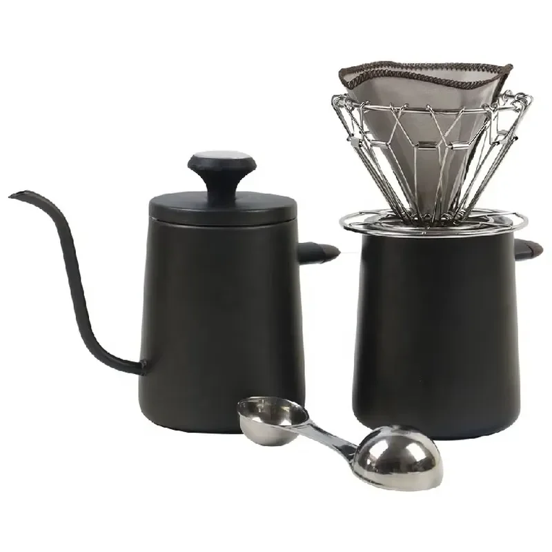 Reusable Collapsible Metal Mesh Filter for Pour Over Coffee and Tea Set with Ceramic V60 Dripper Accessories in Gift Box