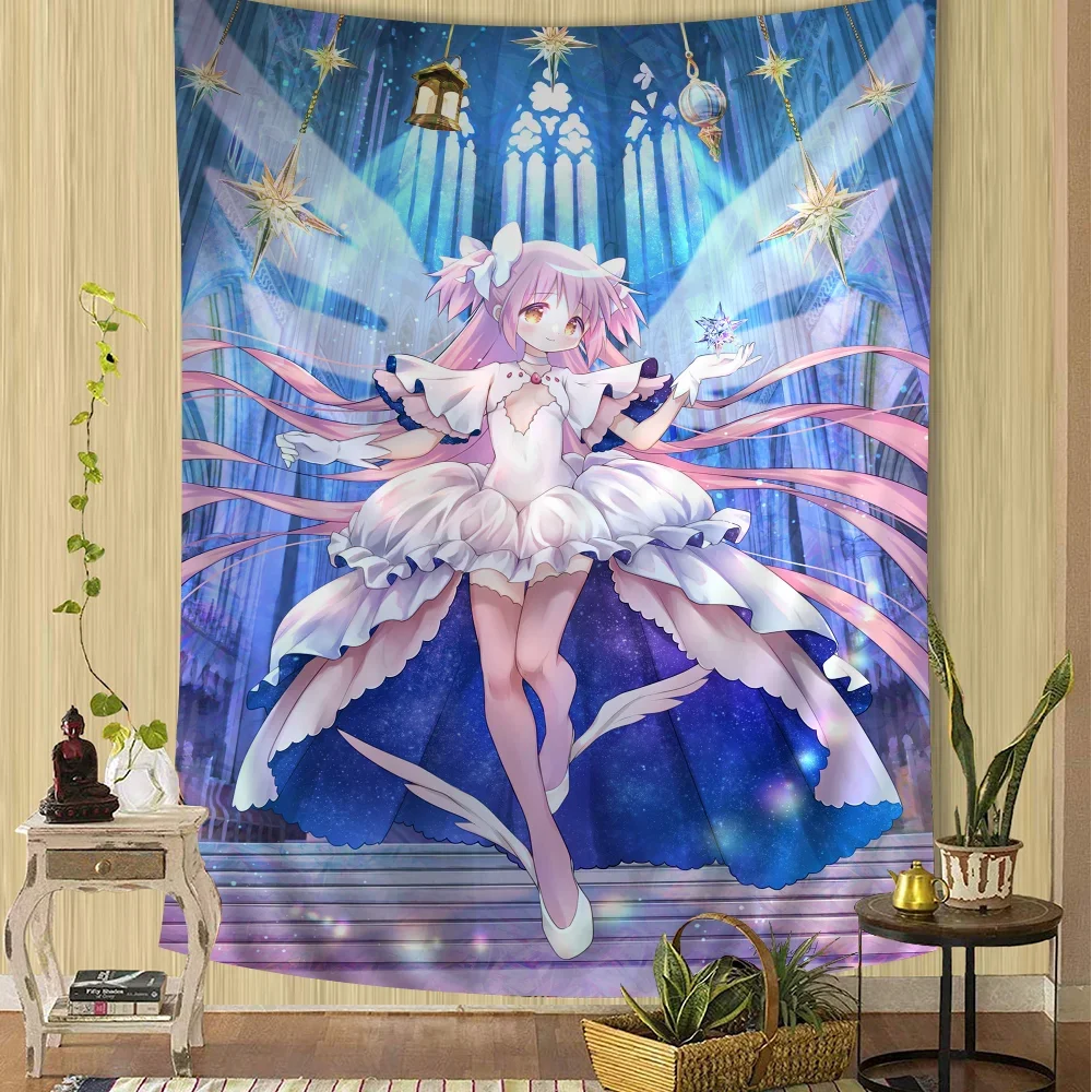 Puella Magi Madoka Magica Cartoon Tapestry Bohemian Wall Tapestries Mandala Home Decor