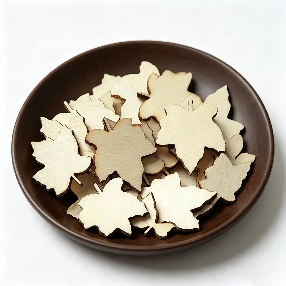 30mm 75mm Maple Leaf Wood Slices Unfinished Craft Pieces for Diy Wedding Decor Wooden Embellishments Rustic Wood Craft Material