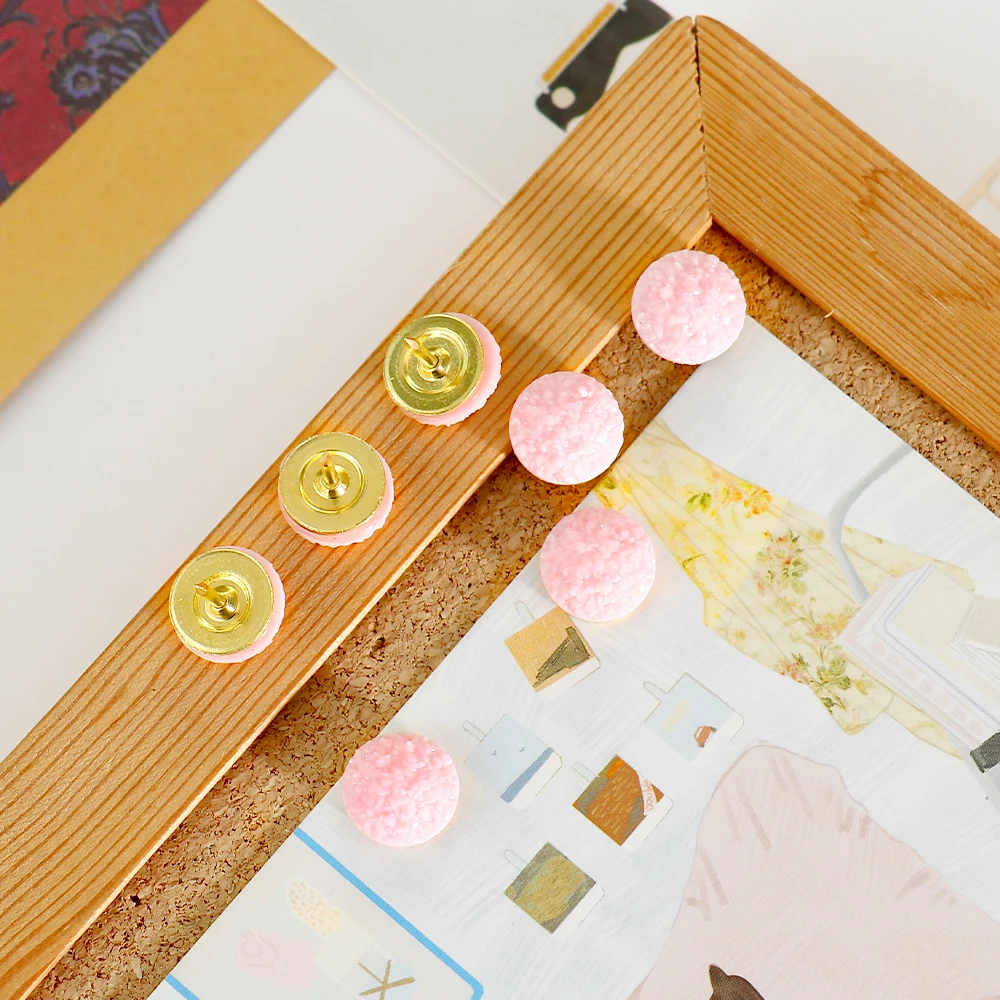 pink color 15pcs metal Quality Cork Board Safety Colored Push Pins Thumb Tack Office School Accessories Supplies