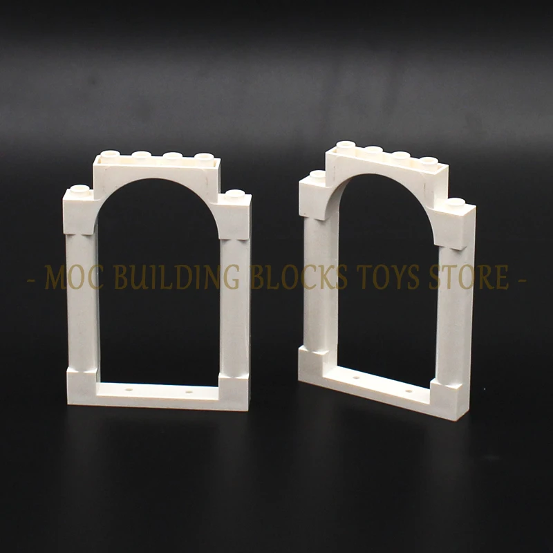 MOC Parts 40066 Door Frame 1x6x7 Arched with Notches and Rounded Pillars Bricks Building Blocks Compatible City Street View Toys