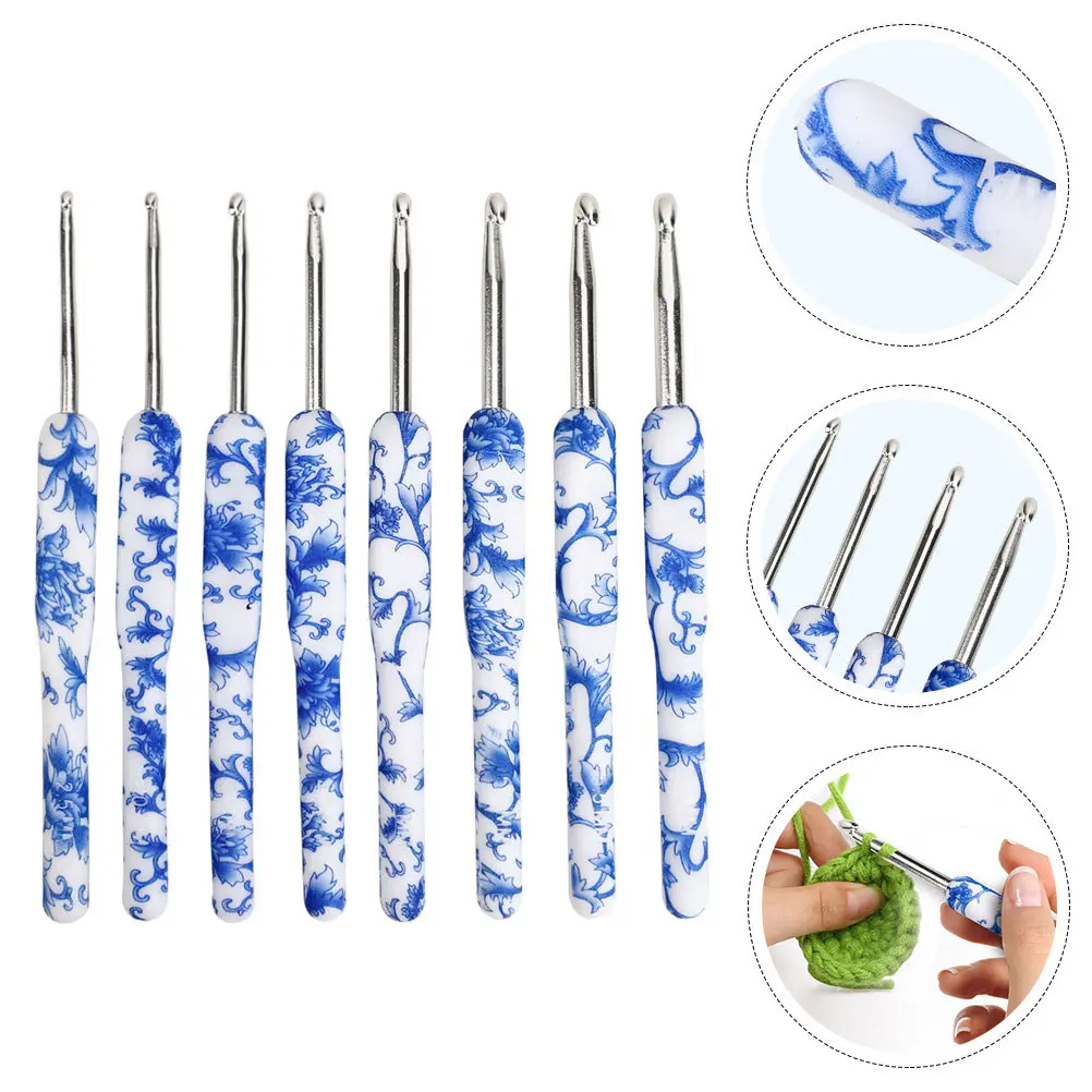 8 Pcs Crochet Hooks for Beginners Knitting Accessories Needle Crocheting Yarn and
