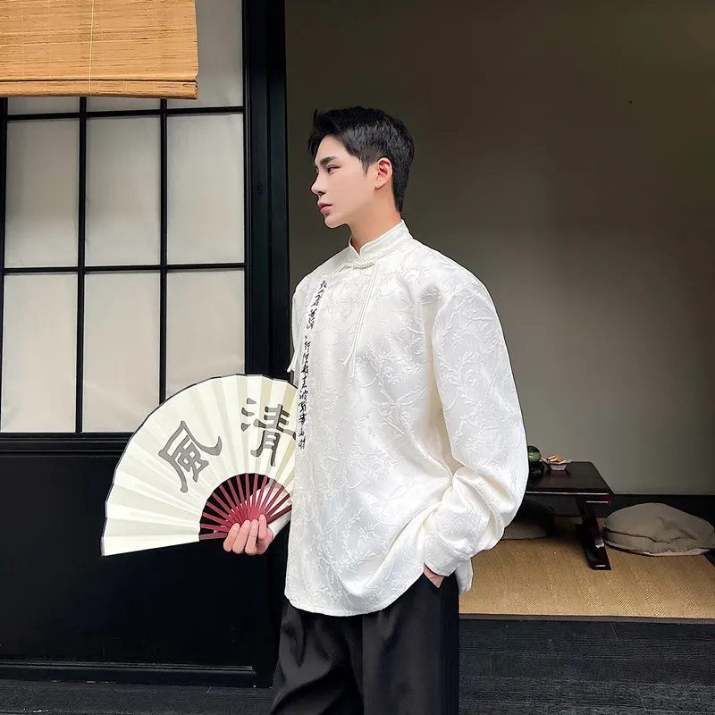 

Новый китайский Sle для мужчин irt, весенне-осенний воротник-стойка, длинный све с вышивкой, High End Sensation со скрытым узором irt