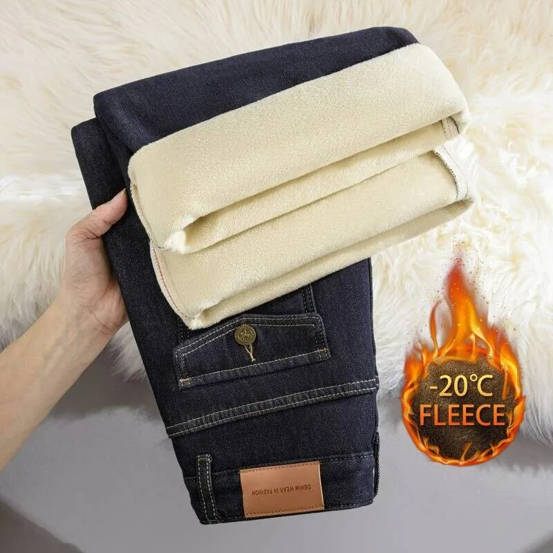

Women Thermal High Waist Winter Snow Warm Plush Stretch Jeans Lady Skinny Thicken Fashion Denim Pants Fleece Fur Trousers