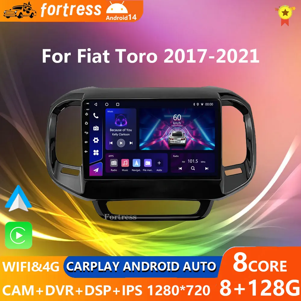 

Android 14 For FIAT Toro 2017 2018 2019 2020 2021 Car Radio Navigation Multimedia Player GPS WiFi+4G DSP wireless Carplay Auto