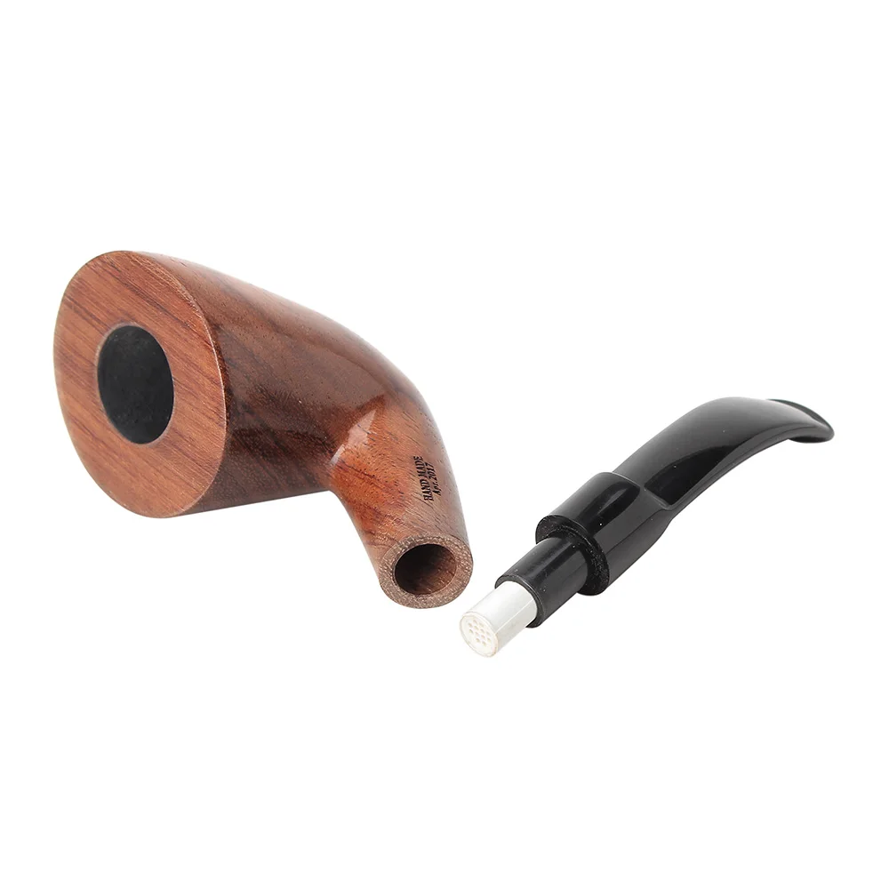 Old Fox Rosewood Tobacco Horn Pipe Set Accessories 9MM Activated Carbon Paper Filter Sandalwood Smoking Pipe With 10 Tools Kits