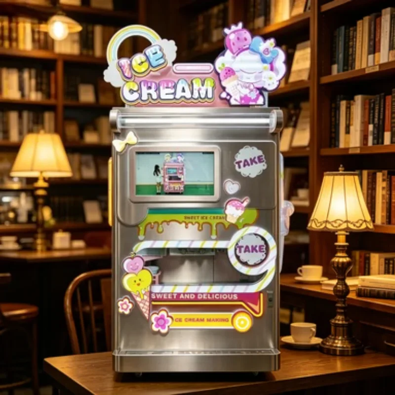 3 Flavors Floor Ice Cream Making Machine Commercial Soft Serve Maker Yogurt Freezer Equipment for Canteen