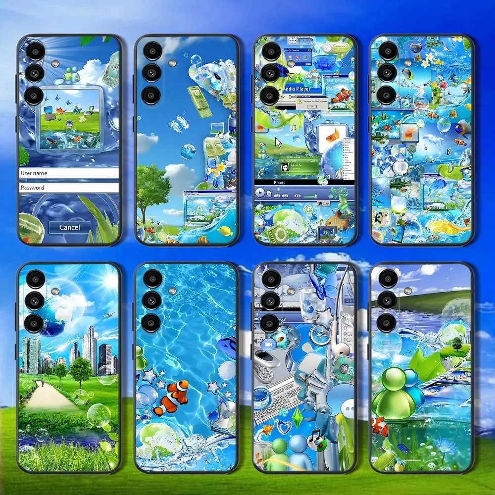 

Frutiger Aero Aqua Nostalgia Phone Case For Samsung Galaxy A13,A21s,A22,A31,A32,A52,A53,A71,A80,Soft Black Shell