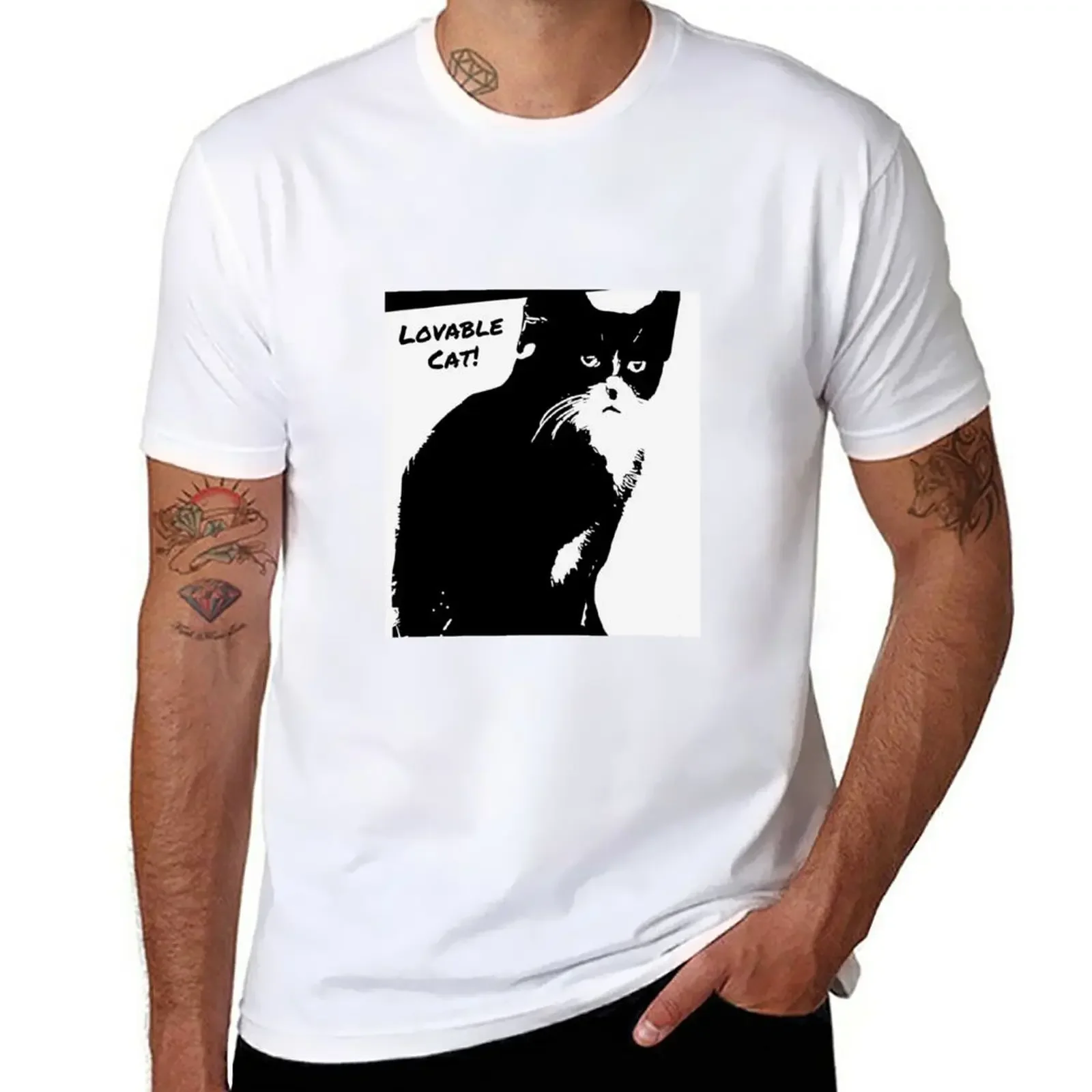 Lovable Cat T-Shirt kawaii clothes tops plain t shirts men
