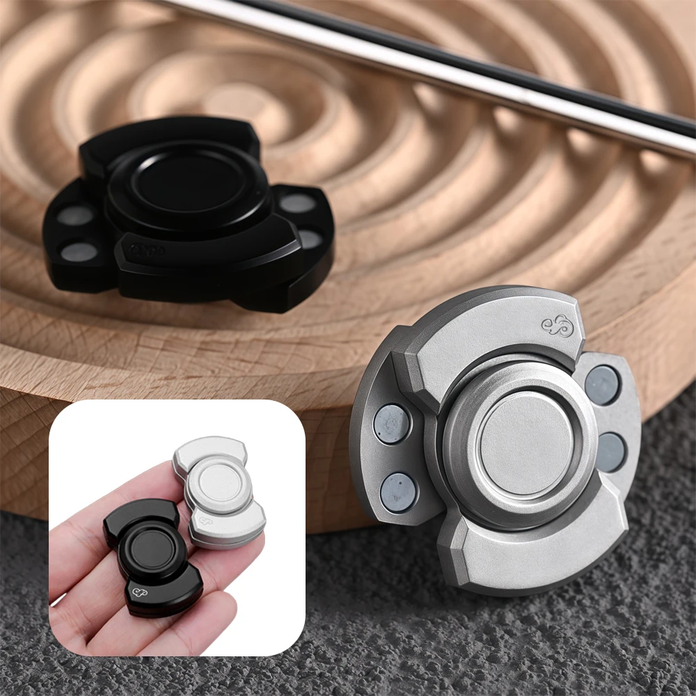 Fidget Spinner 3 en 1 y deslizador magnético: juguete de metal EDC para aliviar el estrés con botón de clic para adultos, antiansiedad y enfoque