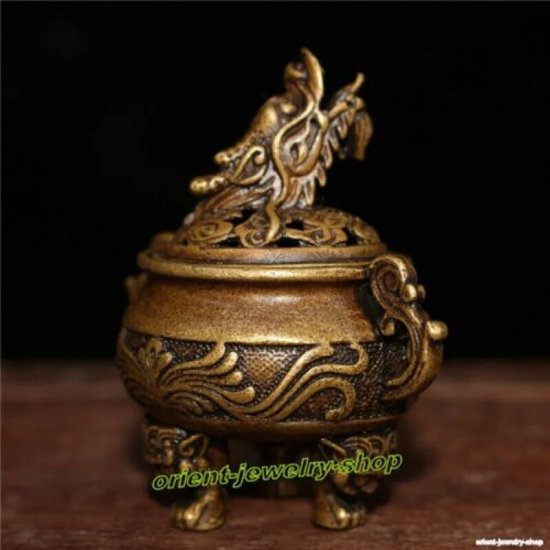 Antique Pure Bronze Statue Handmade Faucet Small Incense Burner Incense Burner