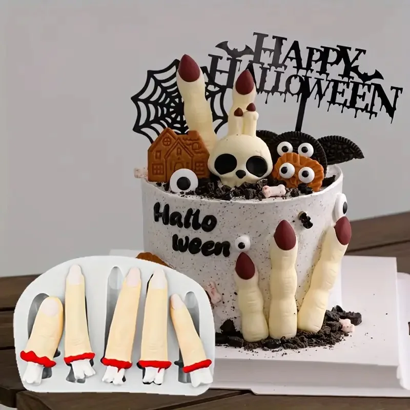 

3D Finger Cake Silicone Mold DIY Baking Halloween Finger Fondant Pastry Cup Cake Decoration Baking Mold Kitchen Accessories