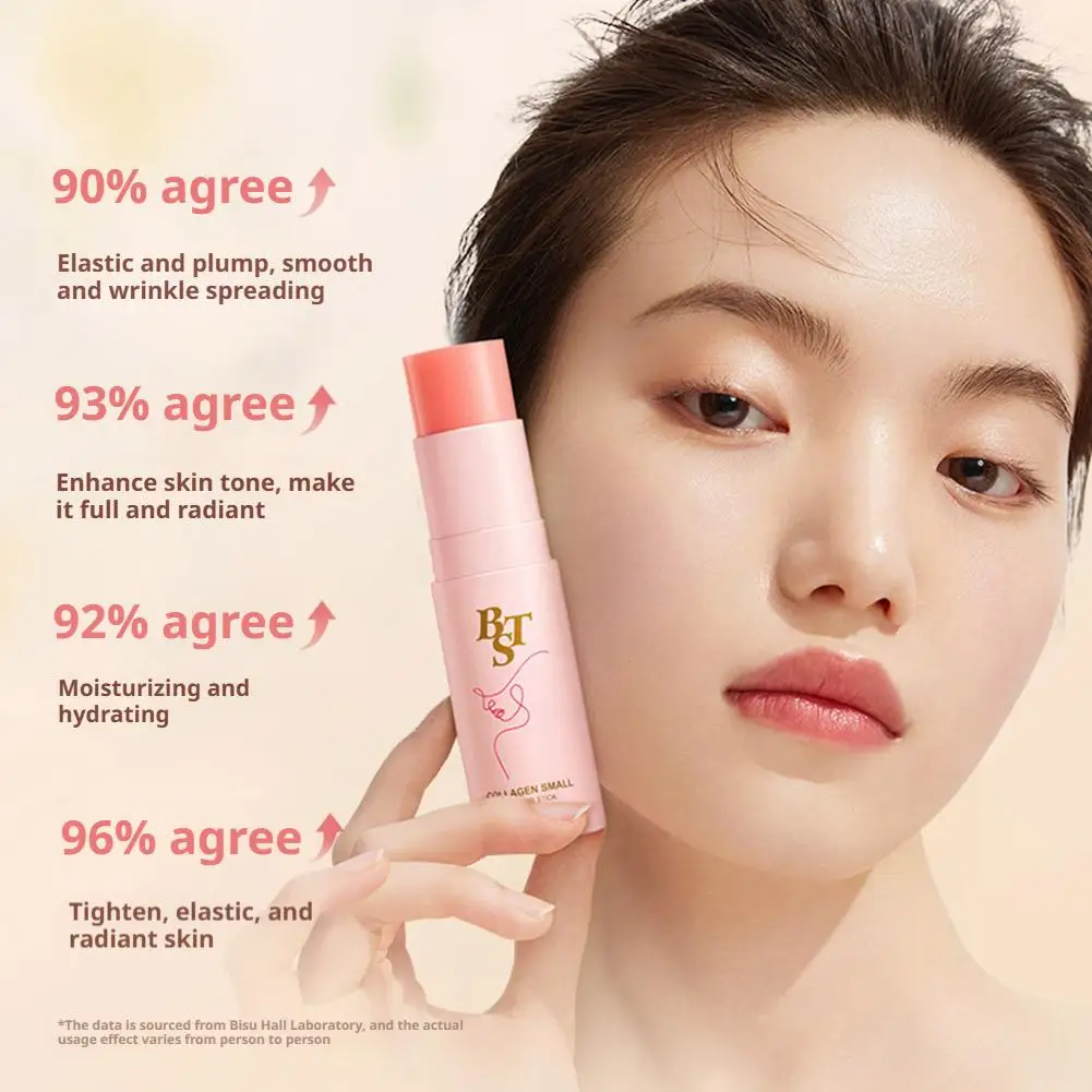 Pink Collagen Face Balm Stick, Collagen Wrinkle Bounce Multi Balm Stick Hydrating Moisturizing, Reduce Fine Lines, Firming Skin