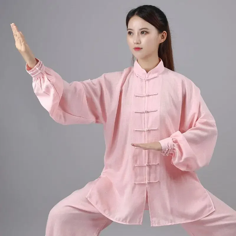 TaiChi Breathable Uniforms Wushu Kungfu Clothing Chinese Style Embroidery Martial Arts Adults WingChun Morning Exercise Costumes