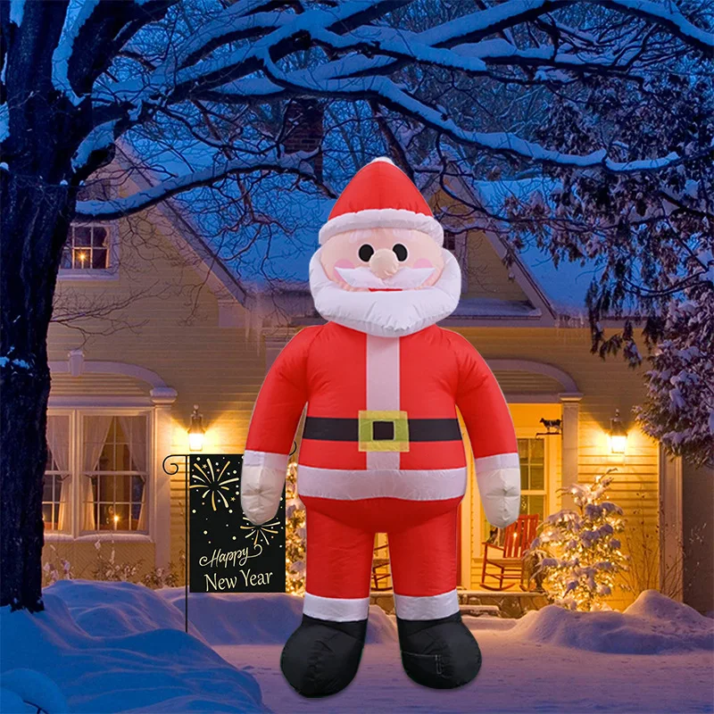 6 FT Cross-border Inflatable Santa Claus LED Luminous Gas Mold Christmas Venue Layout Factory