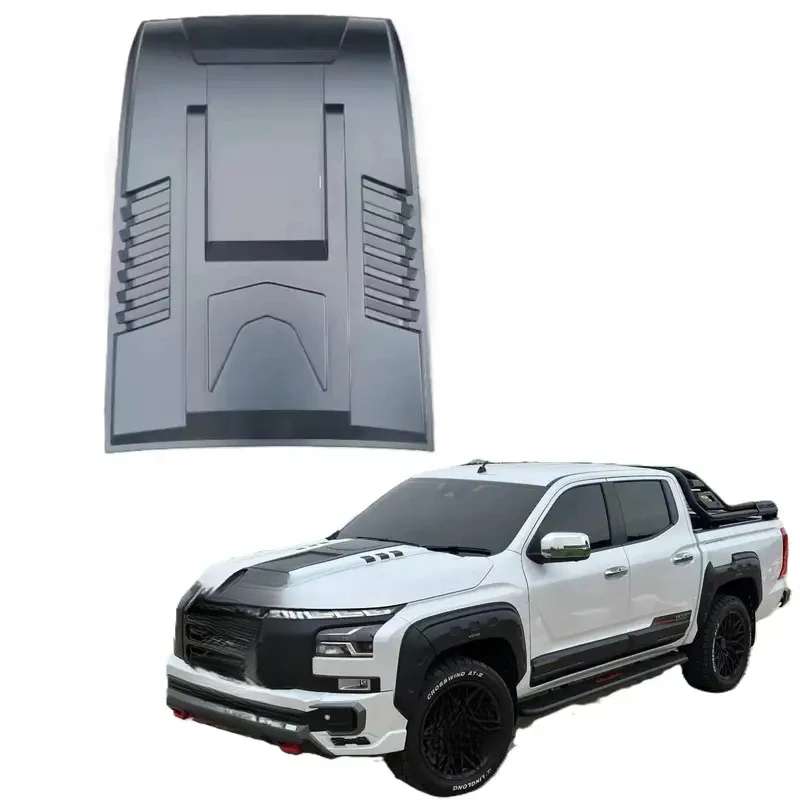 

Plastic engine hood L200 MR MQ 2023+ mid-size pickup trucks, including intakes and engine cover.