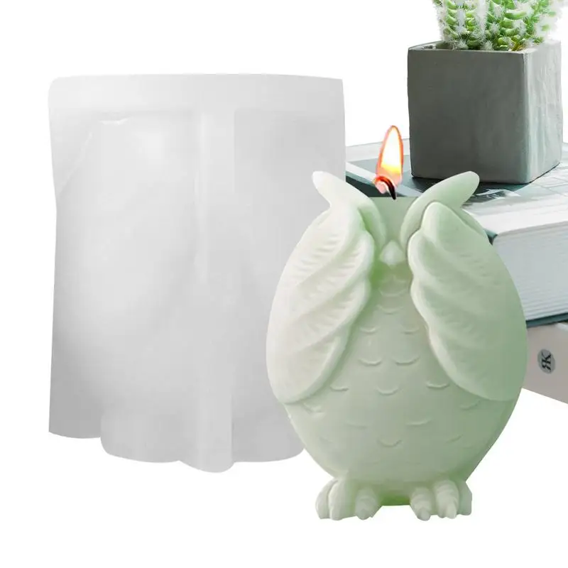 

Owl Candle Mold Reusable Soapbar Mold Silicone Mold Candle Mould Non-Stick Resin Casting Mold For Crafting Owl-Shaped Soap