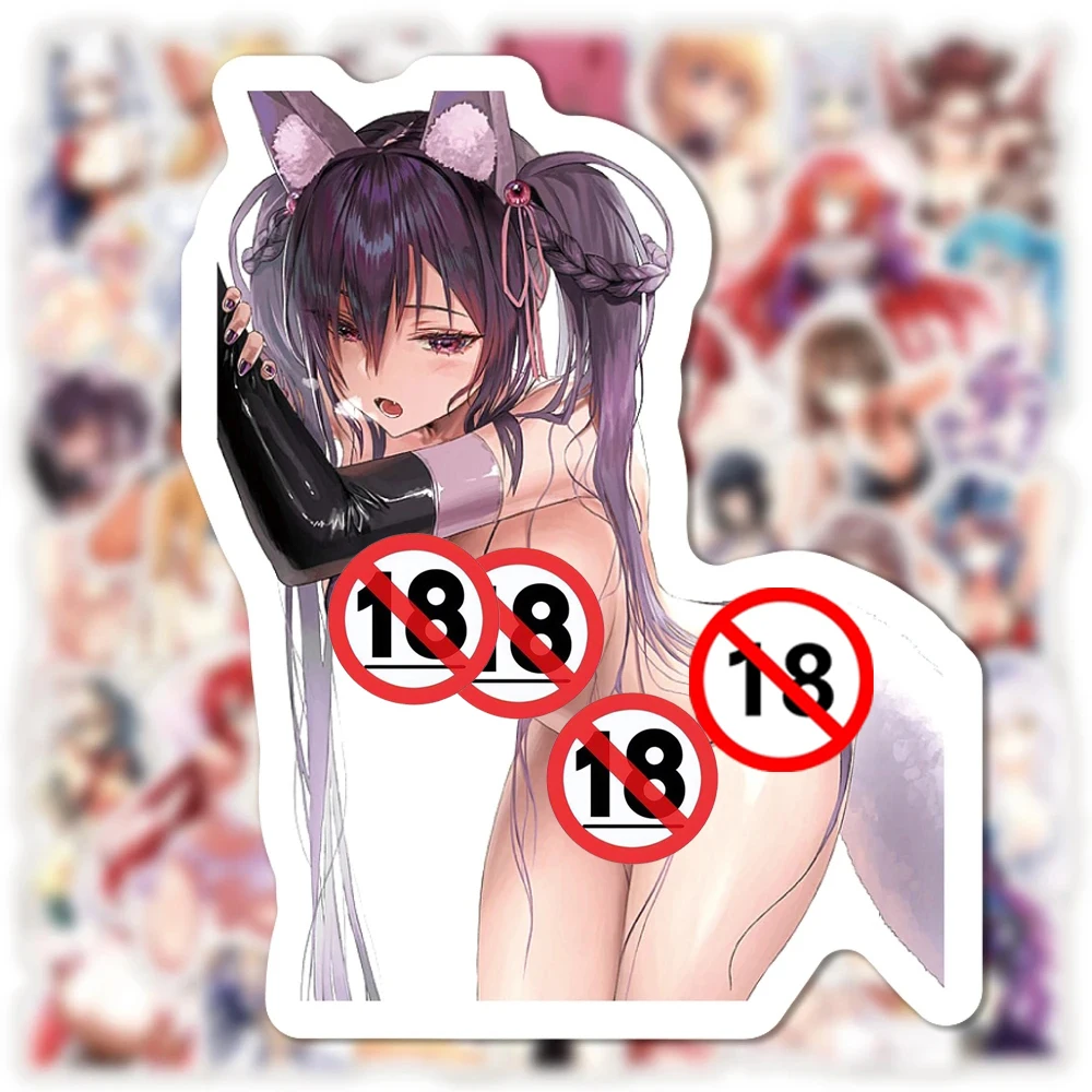 Autocollants de dessin animé sexy pour adultes, filles Hentai, décalcomanies Waifu, ordinateur portable, téléphone, bagages, voiture, jouets, 10