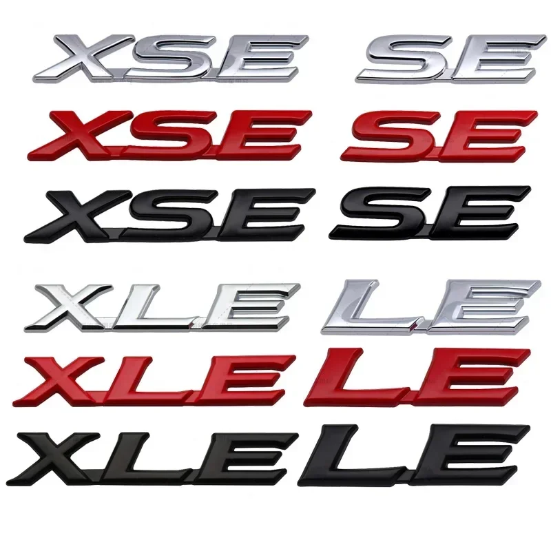 3D Metal XSE XLE SE LE Letters Rear Trunk Emblem Badge Car Sticker For Toyota CAMERY YARIS RAV4 COROLLA EX CROWN Accessories