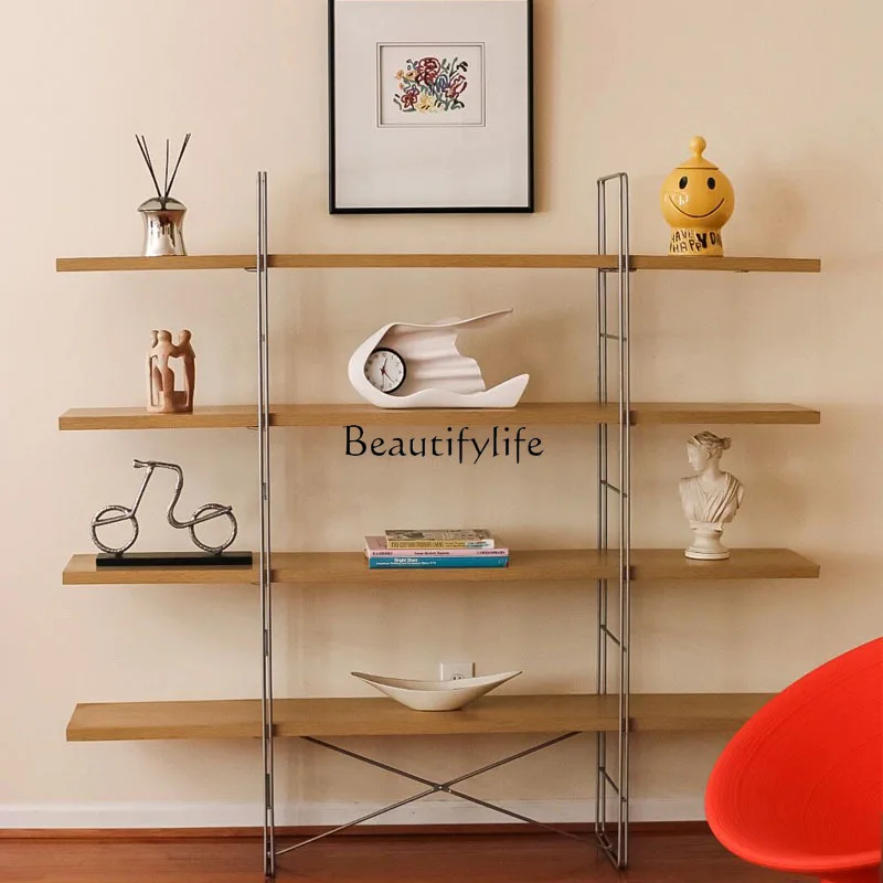 Nordic Floor-Standing Rack Multi-Layer Simple Storage Storage Shelf Mid-Ancient Decoration