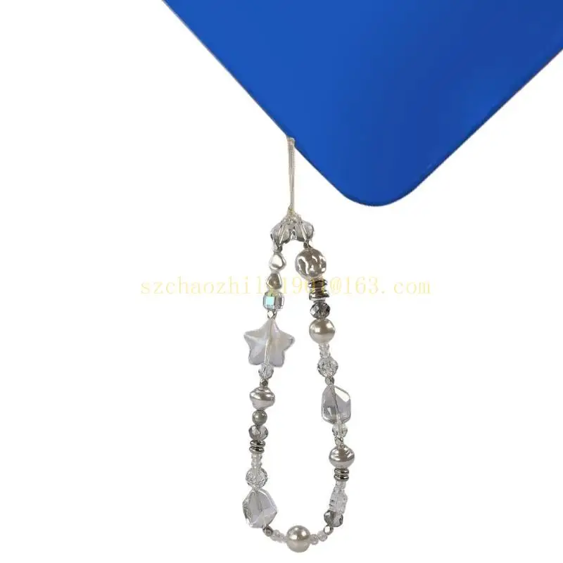 

62KA Acrylic Phone Chain Pendant Beaded Telephone Lanyard Cellphone Rope Bracelet Fashion Keyring Keychain For Women Jewelry