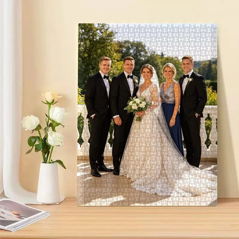 35/300/500/1000pcs Personalized Custom Photo Puzzle Couple Photos for Dad Grandmother Grandad Godmother