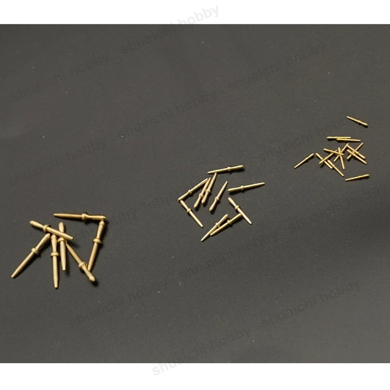 10PCS Dia 0.6/1/1.5mm Model Belaying Pin Brass Steering Wheel Spokes Miniature Rigging Fittings for Classic Sailing Ship Models
