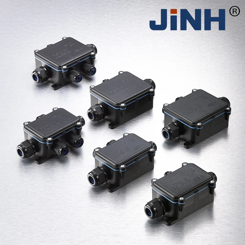 

IP68 Outdoor Waterproof Junction Box – Black,CNP723-2T Mini Connector Box With PC Plastic and Terminal, Designed for Buried Wire