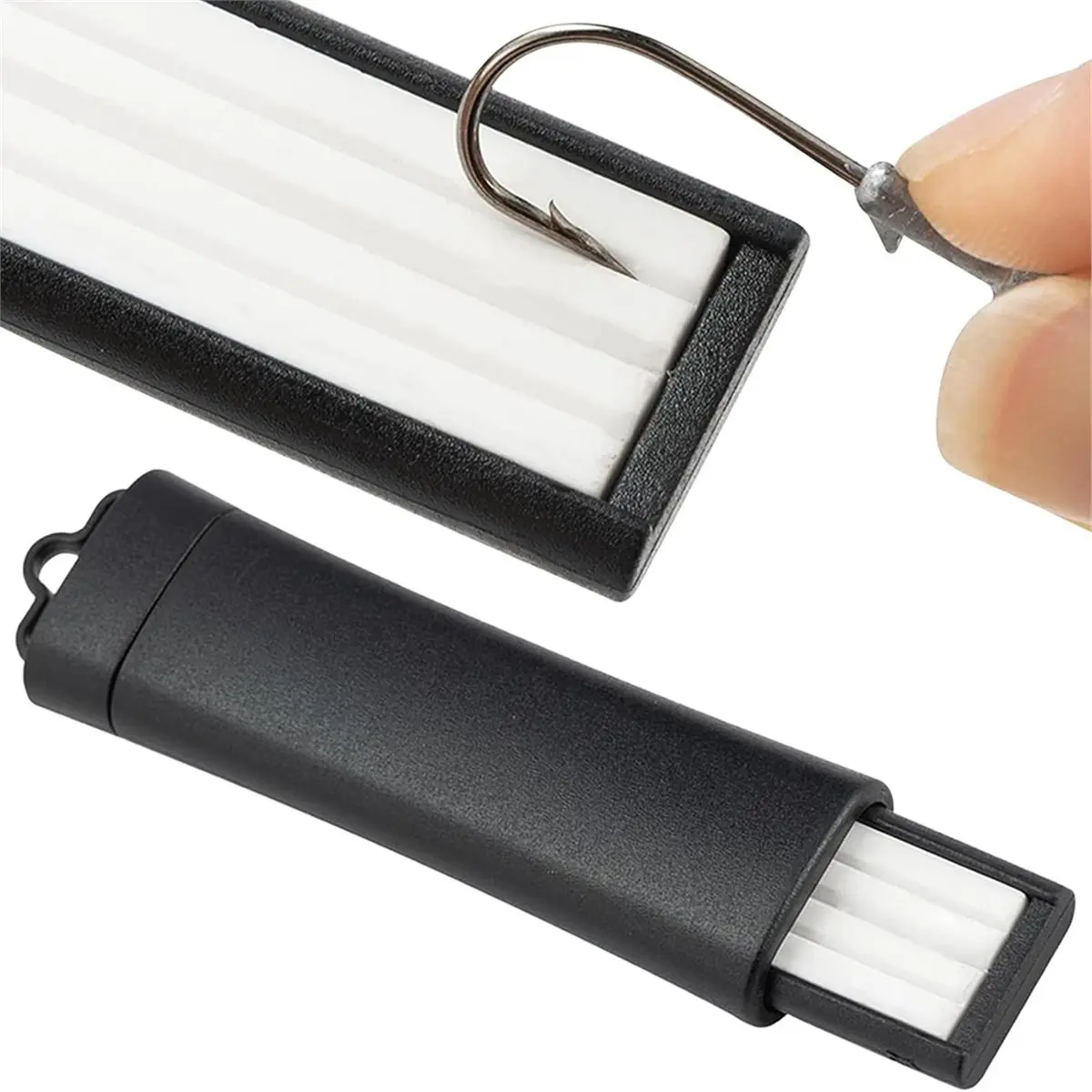 Afiador de anzol de pesca - Ferramenta de cerâmica compacta para maior eficiência do gancho, cabe facilmente na caixa de equipamento