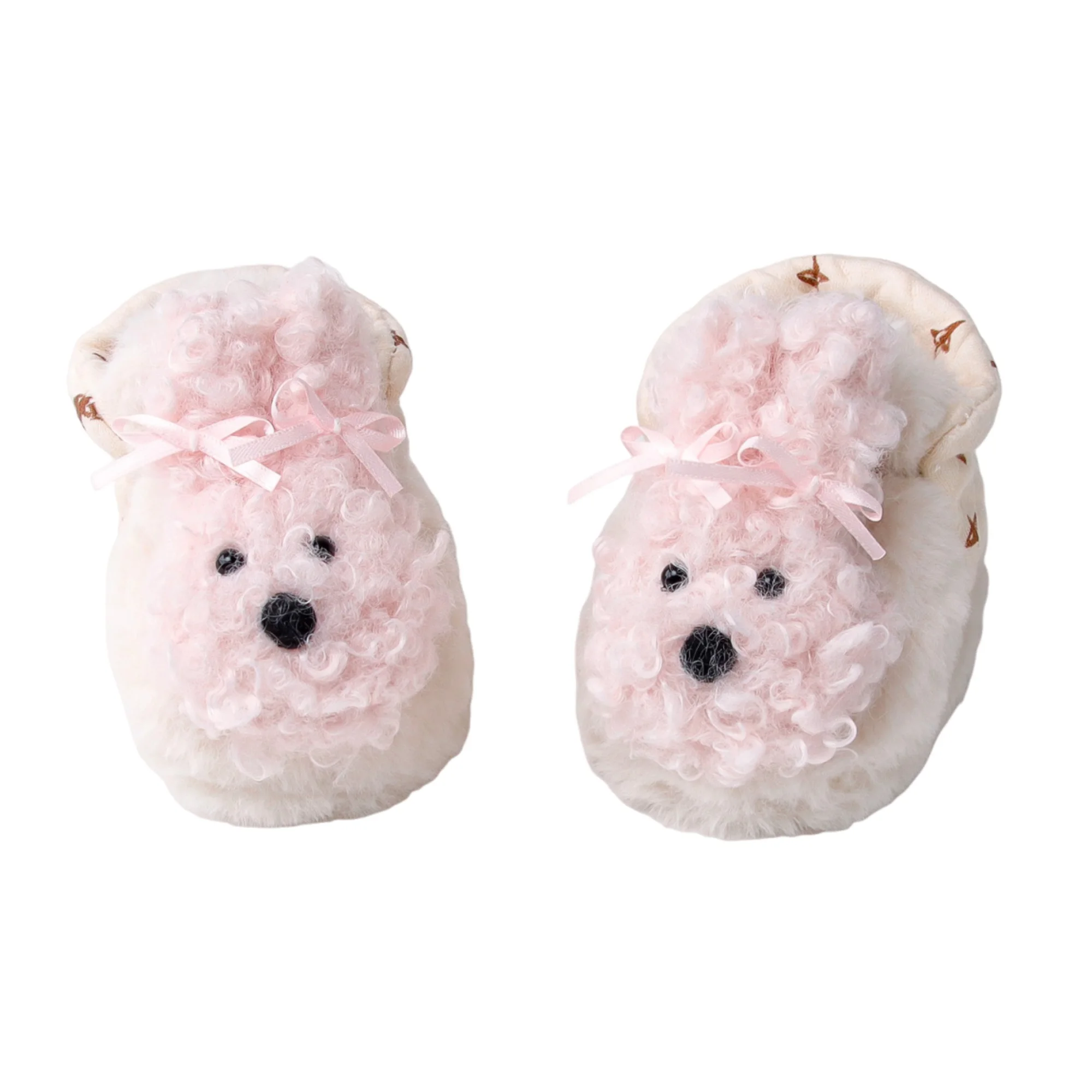 

Baby Girl Winter Sock Shoes Decorative Plush Bunny Adjustable Soft Cozy Infant Shoes