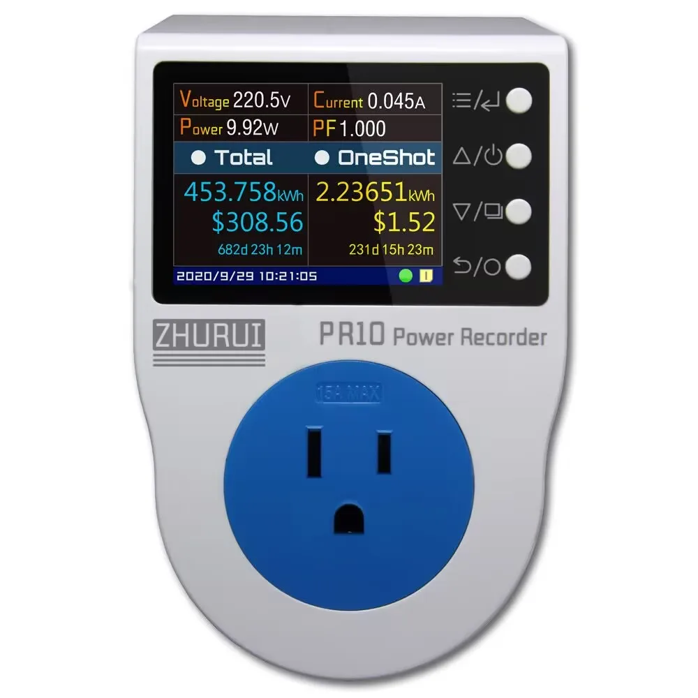 ZHURUI-PR10-C EU plugue alemão, tomada, energia e medidor de eletricidade, 16A
