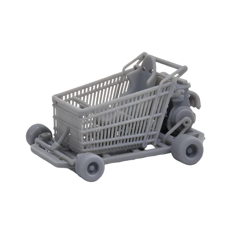 1Set 1/64 Scale Unpainted Model Shopping Go-Kart Simulation Racing Cars Separate Parts for Miniscale Scene Photography Props