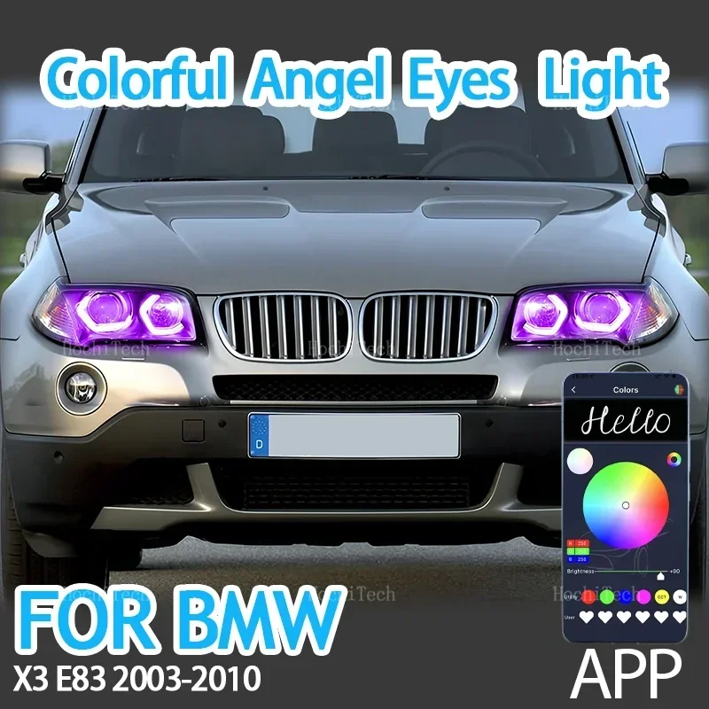

RGB multi colors M4 style Light Rings APP control DRL LED Angel Eyes Kit For BMW X3 E83 2003-2010 xDrive25i 30i 18d 20d 30d 35d