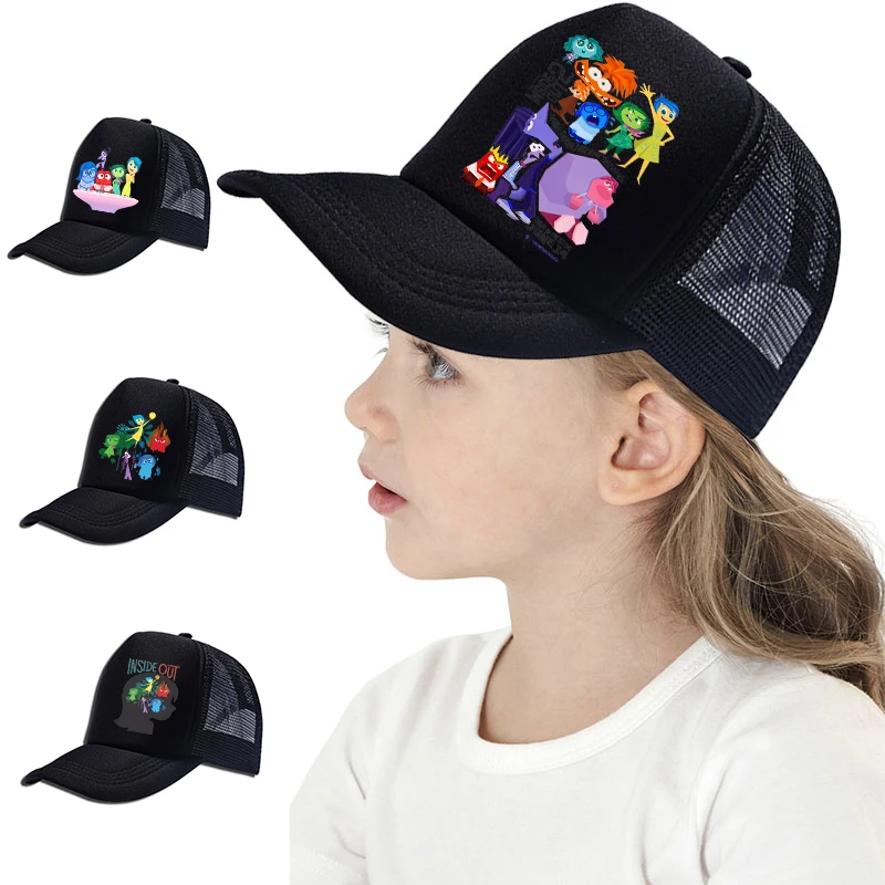 Inside Out Cute Baseball Cap 2024 New Cartoon Boys and Girls Hats Visor Hats Adjustable Printed Caps Children's Sports Hats