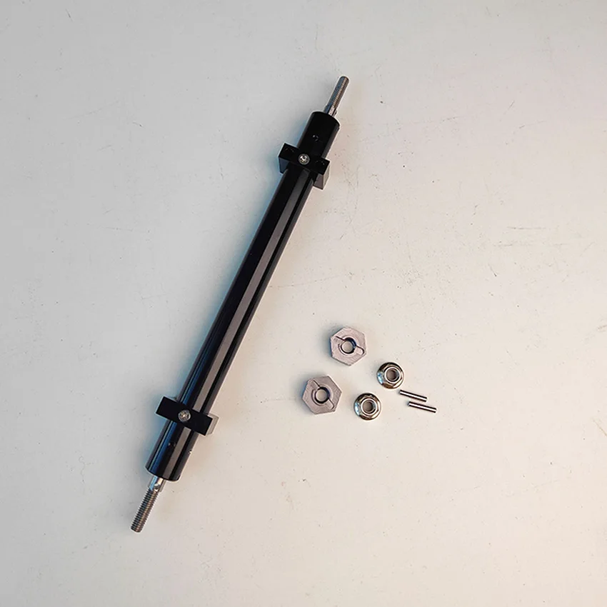 

For 1/14 Heavy Duty Flatbed Trailer Aluminum Alloy Unpowered Trailer Axle High Load Axle Simulation Disc Brake RC Car Accessory