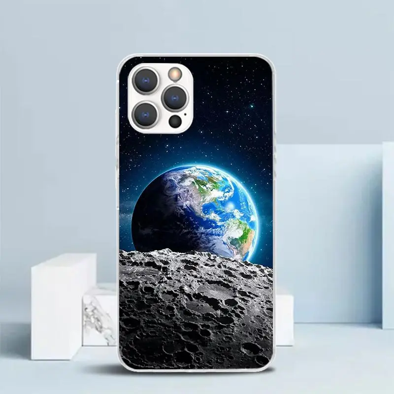 Earth Stars Space Phone Case For IPhone 16 15 14 13 12 11 Pro Max Mini XR XS X 7 Plus 8 + SE 2020 Soft TPU Back Cover